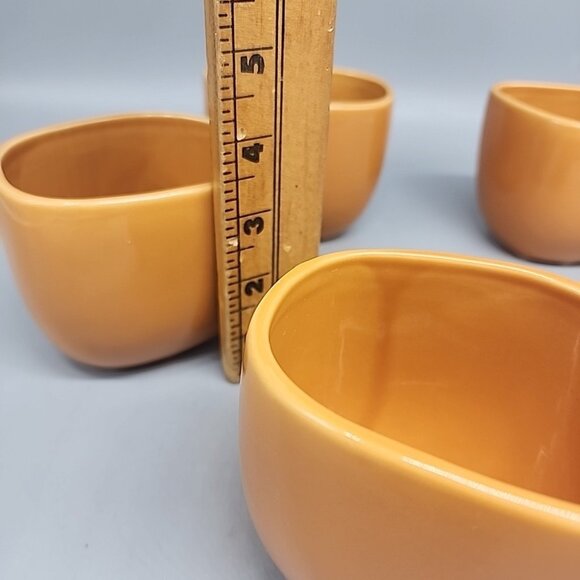 Set Of 4 IKEA Pottery Coffee Mugs No Handles Asymmetrical Fall Color Ceramic Tea - Picture 4 of 4